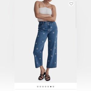 Madewell NWOT The Perfect Vintage Stamped Floral Wide-leg cropped jeans- Size 29